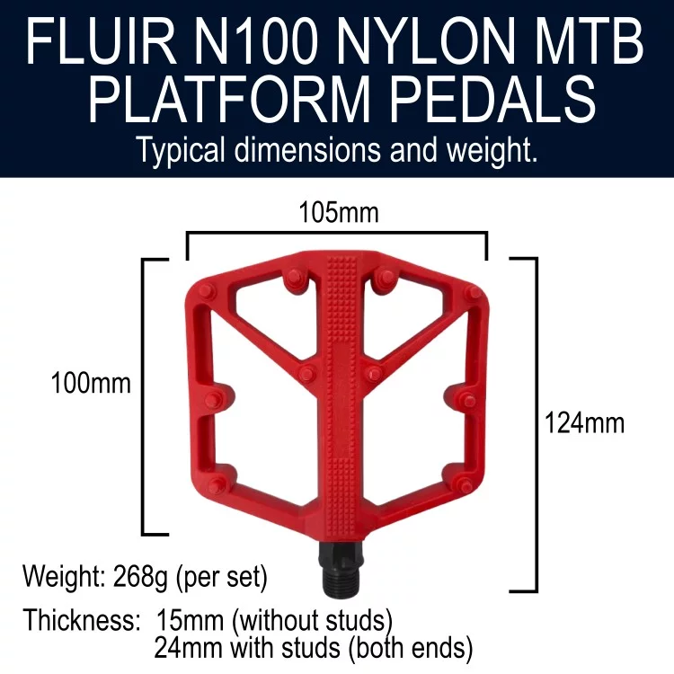 Fluir Platform Pedals 10 Stud (Various colours) - Image 3